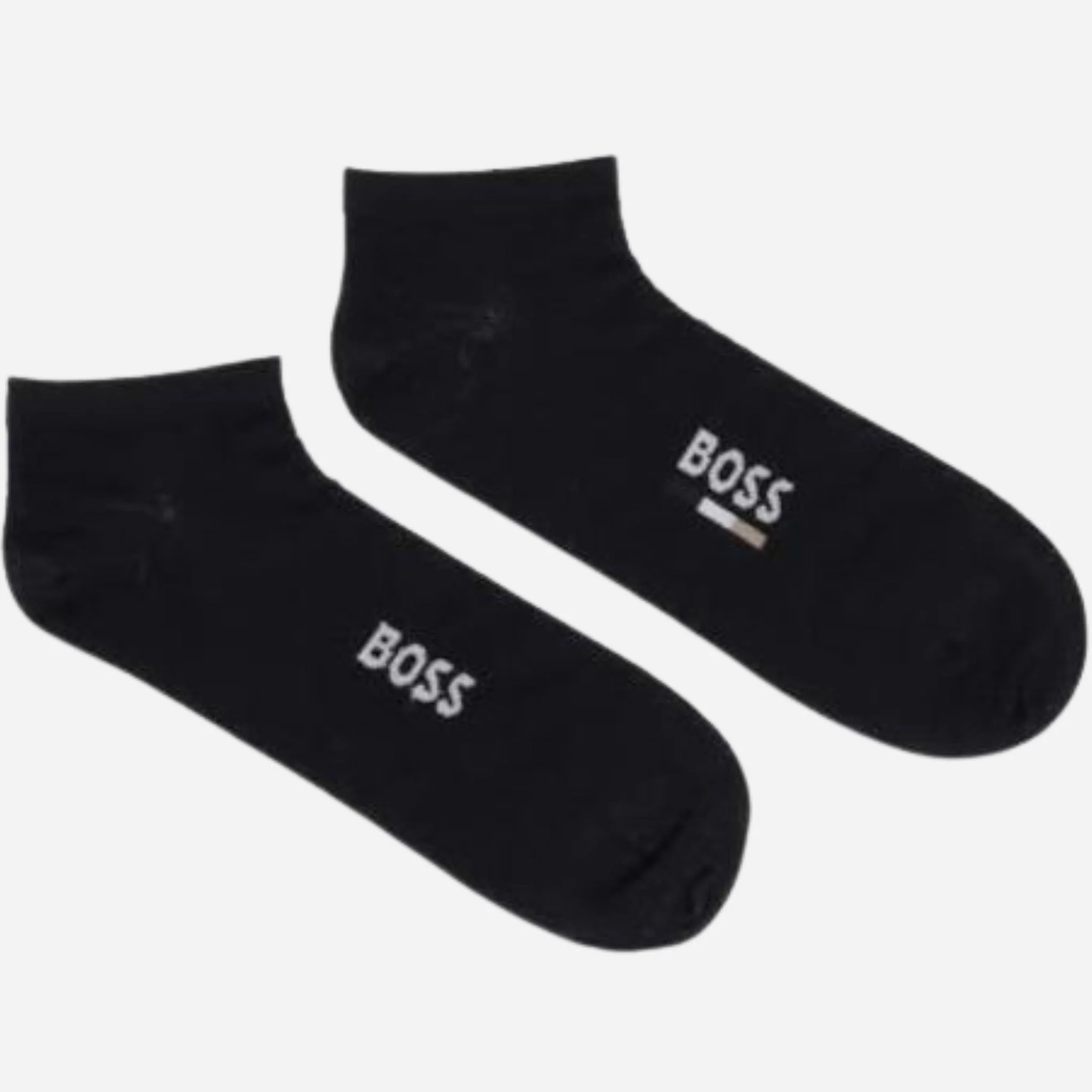 BOSS 2-Pack Ankle Length Black Cotton Blend Socks