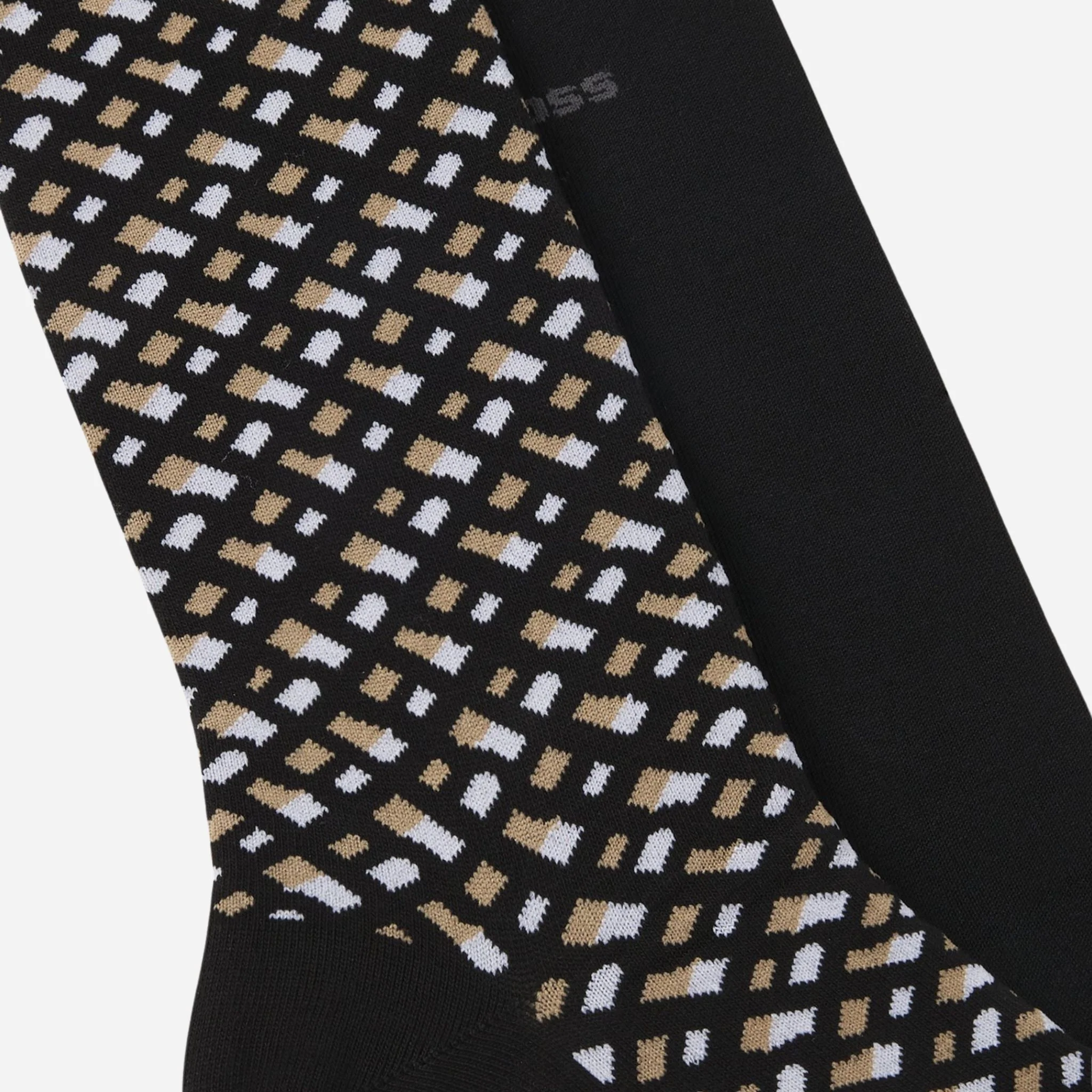 BOSS 2-Pack Black and Monogrammed Regular-Length Cotton-Blend Socks - Image 2