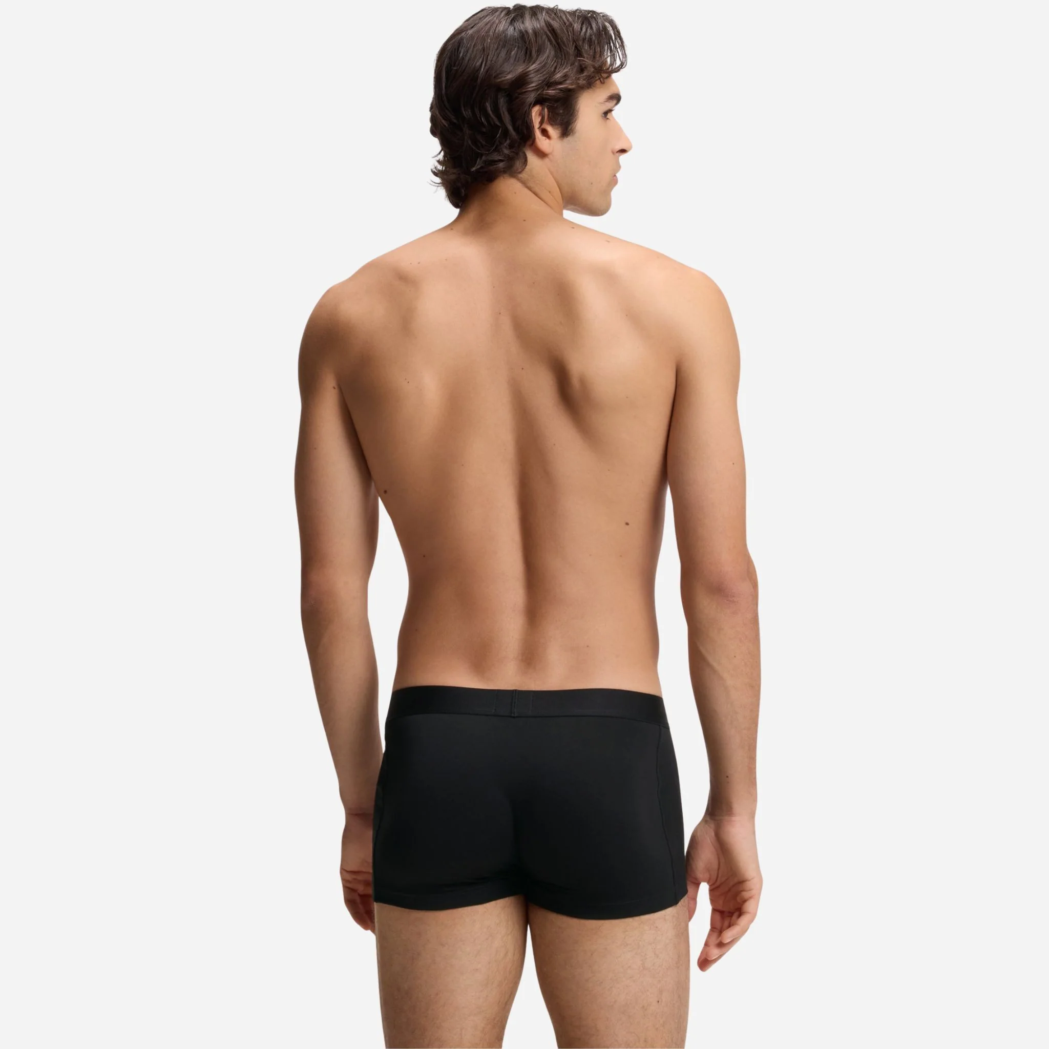 BOSS 3-Pack Cotton Stretch BOSS One Black Boxer Trunks with Logo Waistbands - Image 3
