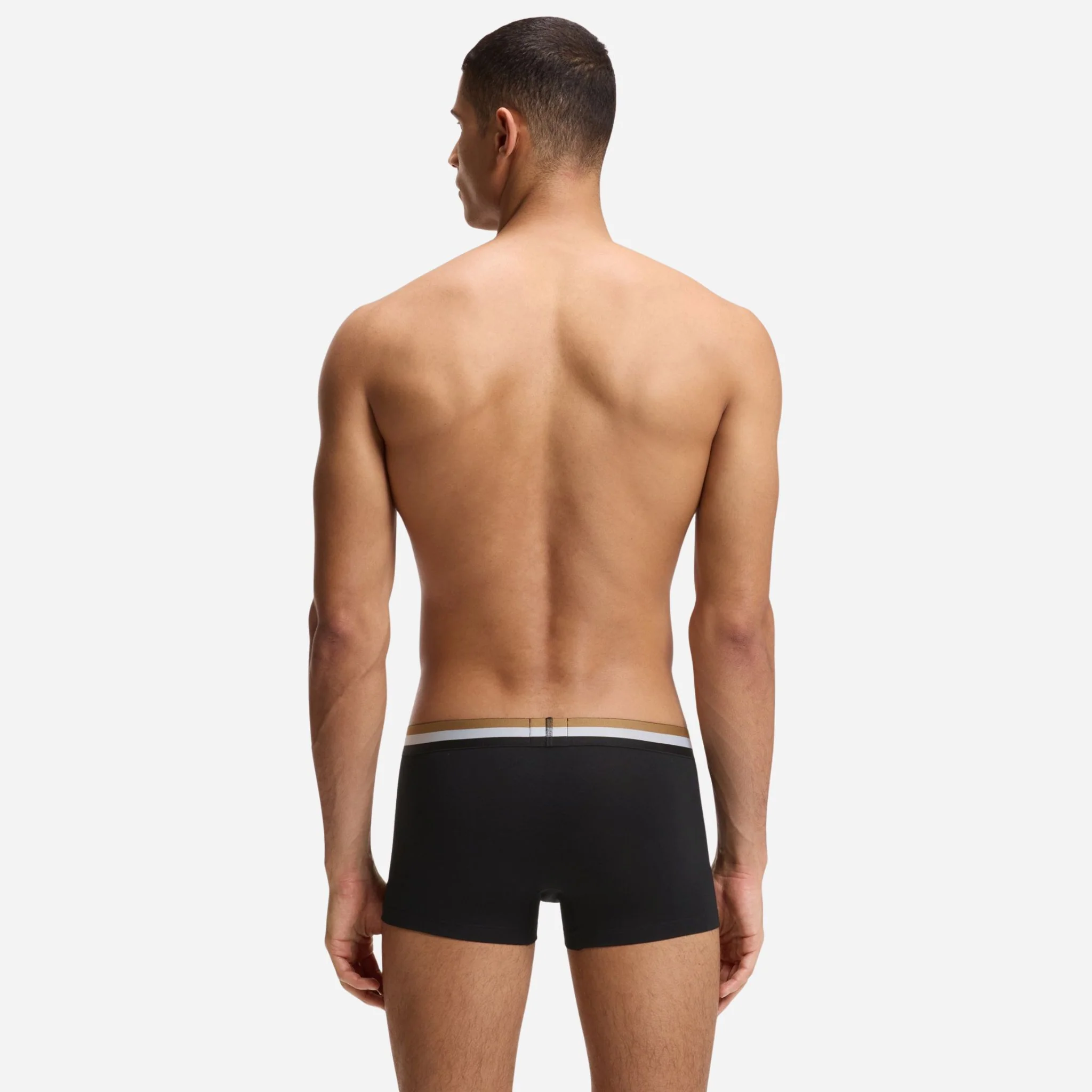 BOSS 3-Pack of Black Cotton Blend Motion Boxer Shorts with Three Stripe and Logo Waistband - Image 3