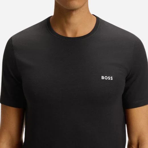 BOSS 3-Pack Organic Cotton Classic Crew Neck T-Shirts in Black Grey Green - Image 2