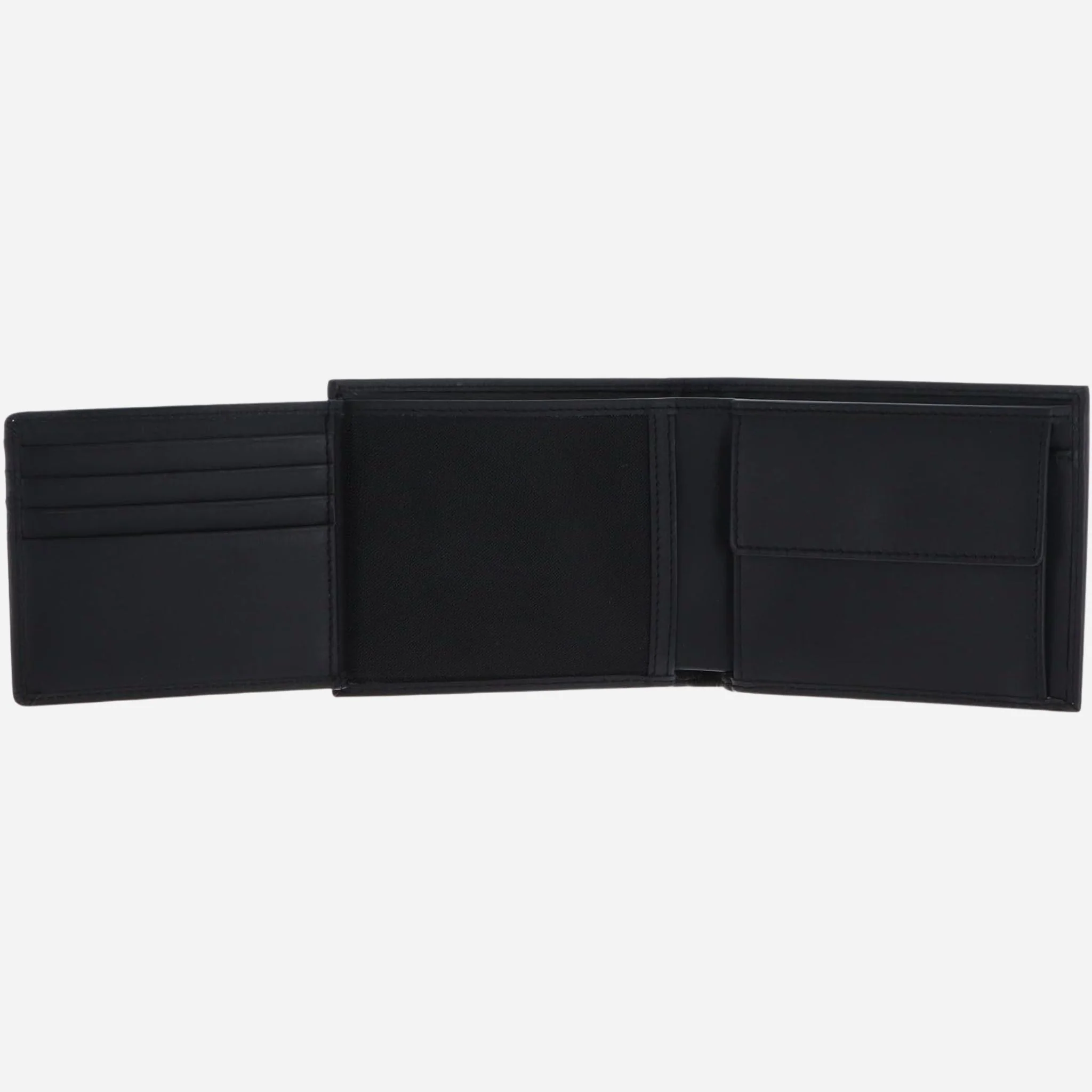 BOSS 8CC Black Leather Trifold Wallet and Black Leather Key Fob Gift Set - Image 5