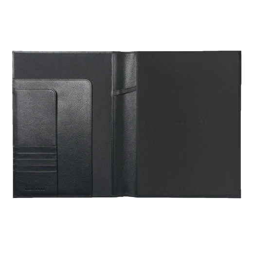 BOSS A4 Black Leather Folder, Ballpoint and Keyring Set - Image 3