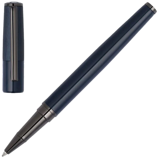 BOSS All Navy Gear Minimal Ballpoint & Rollerball Pen Set - Image 3