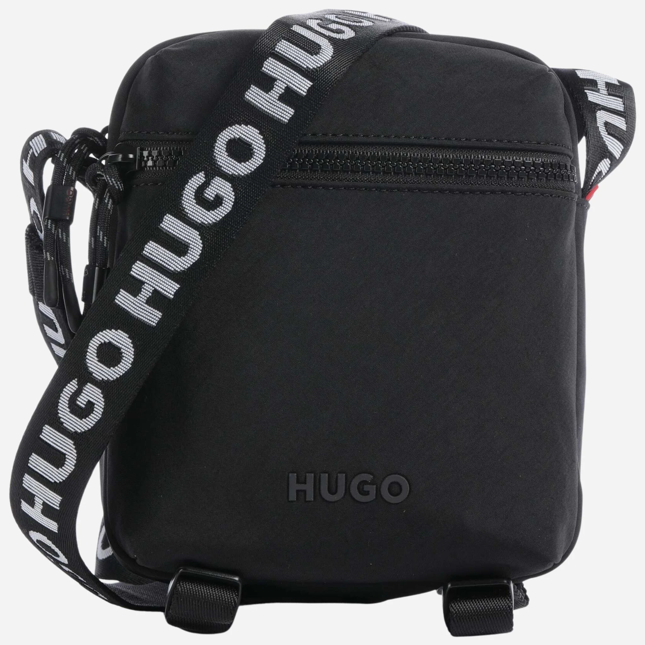 BOSS Ayden Black NS Zip Cross Body Bag with Raised Hugo Logo