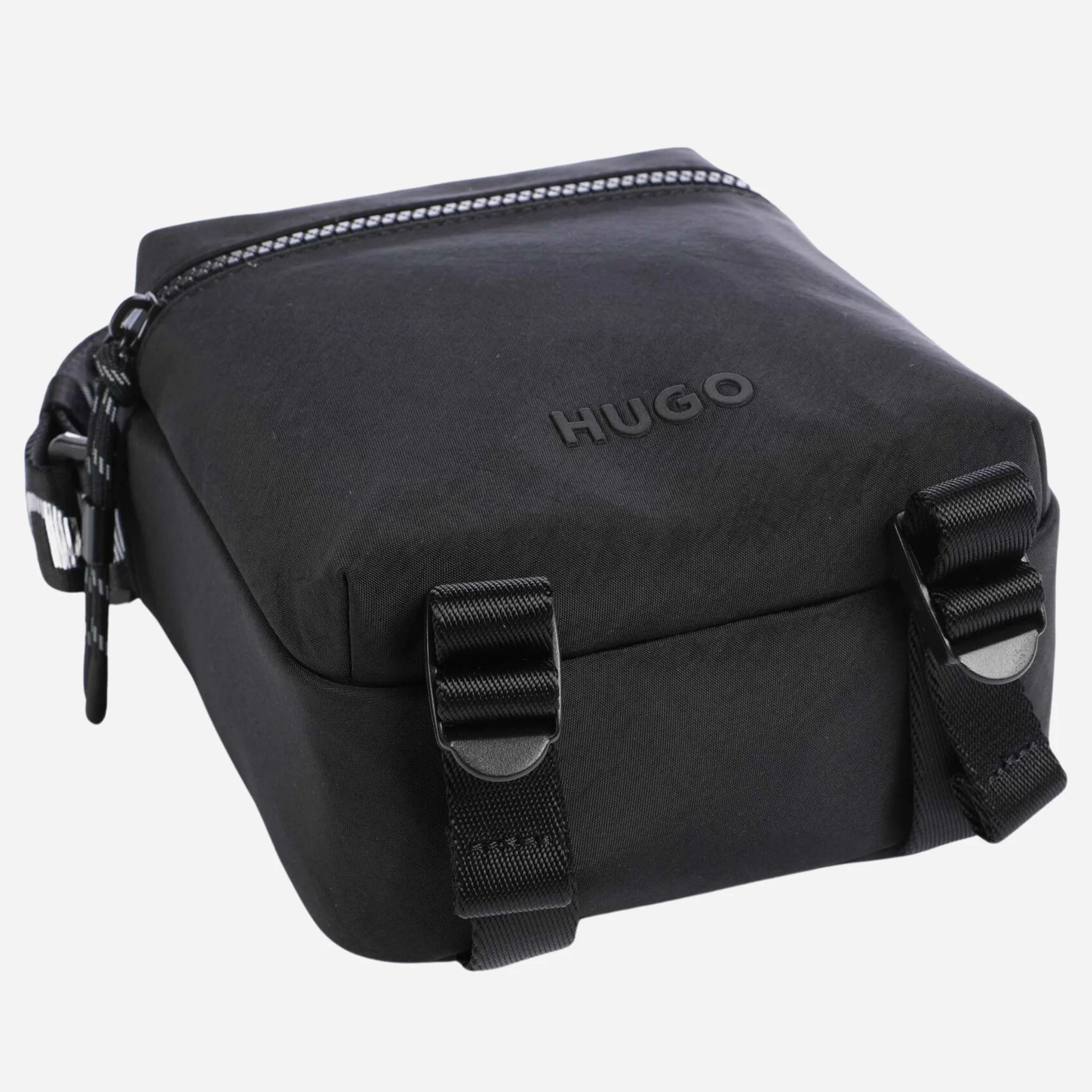 BOSS Ayden Black NS Zip Cross Body Bag with Raised Hugo Logo - Image 4