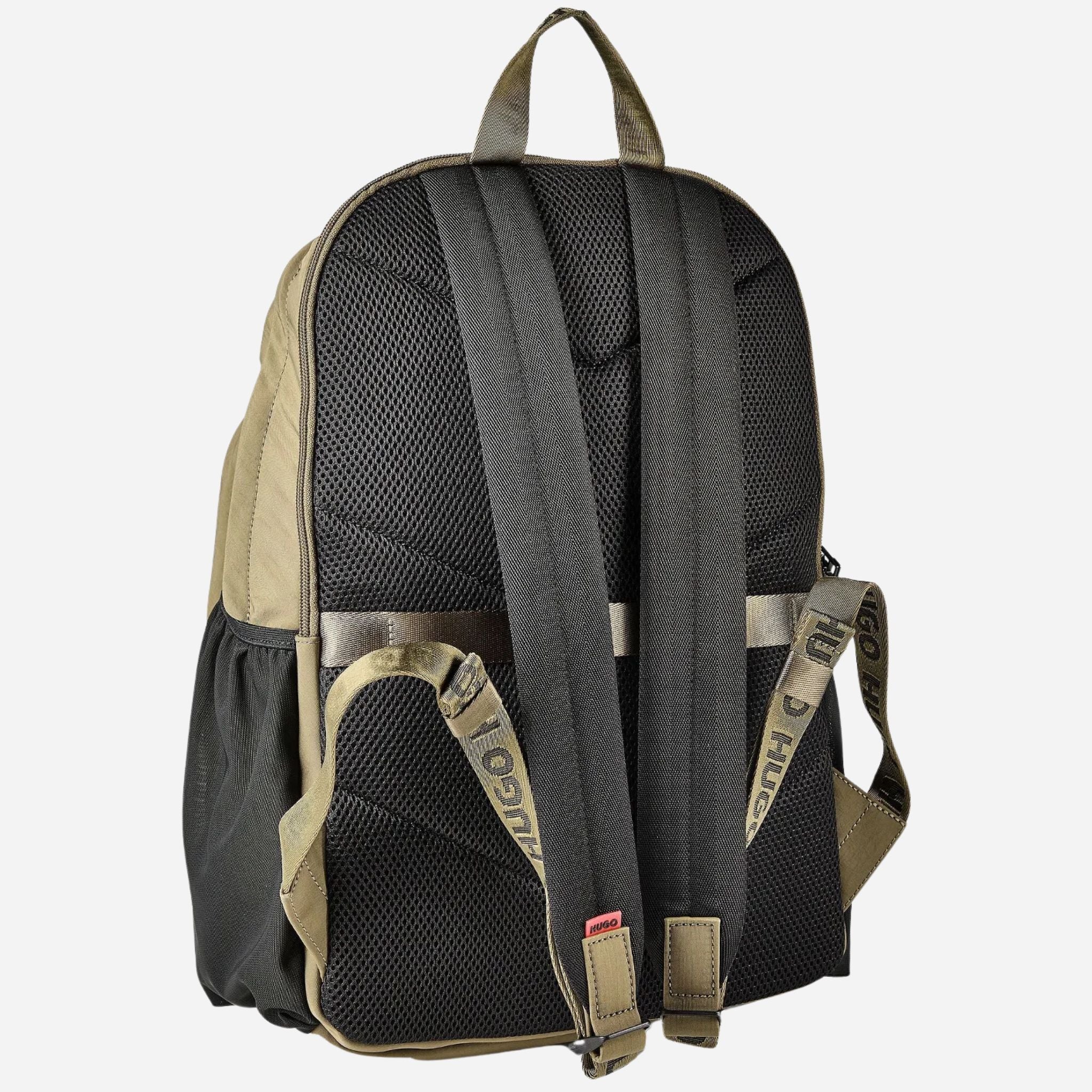BOSS Ayden Army Green Backpack with Hugo Raised Logo - Image 2