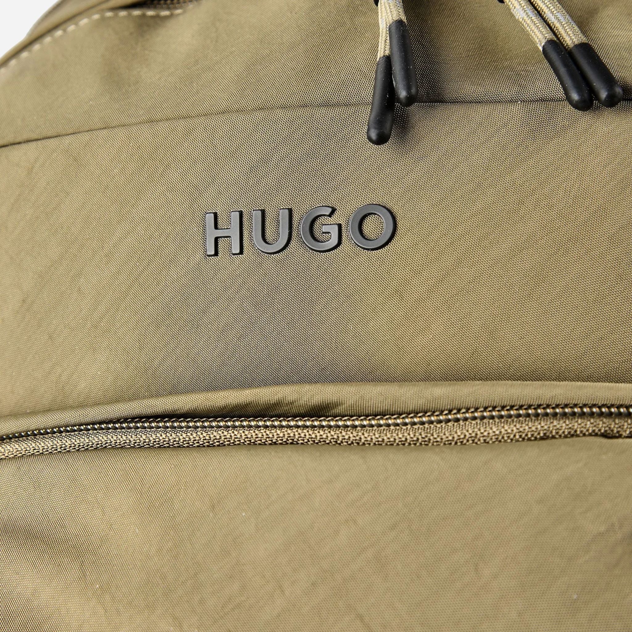 BOSS Ayden Army Green Backpack with Hugo Raised Logo - Image 3