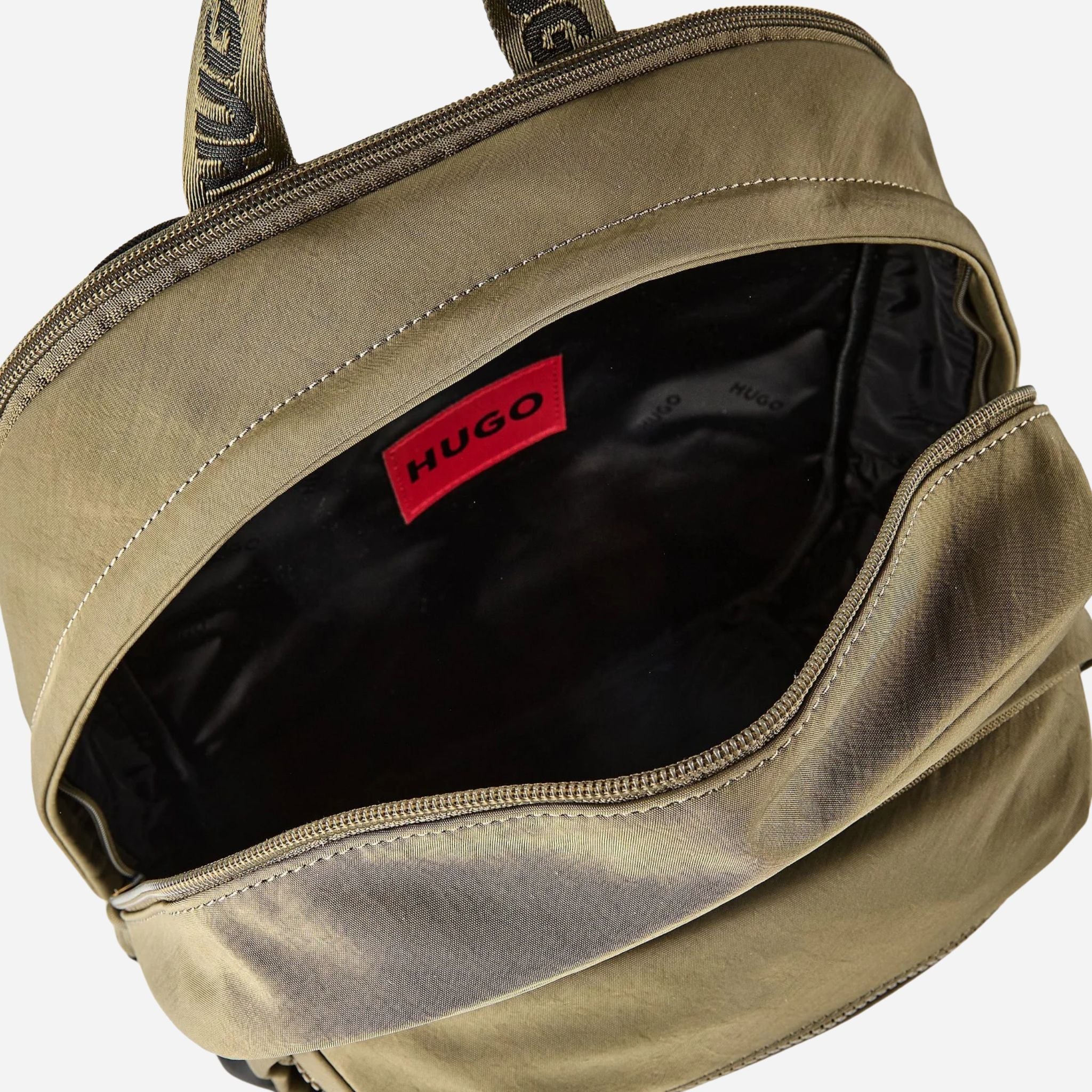 BOSS Ayden Army Green Backpack with Hugo Raised Logo - Image 4