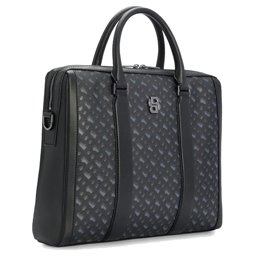BOSS 'B' Icon Monogram Document Case in Regenerated Leather - Image 3