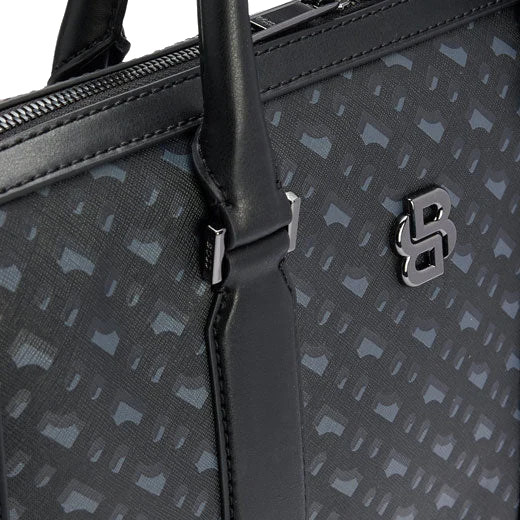 BOSS 'B' Icon Monogram Document Case in Regenerated Leather - Image 4