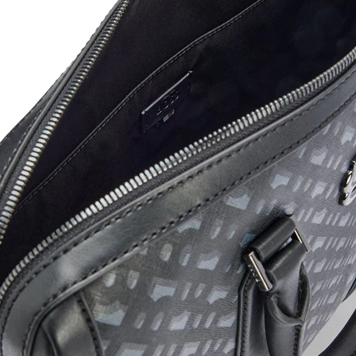 BOSS 'B' Icon Monogram Document Case in Regenerated Leather - Image 5