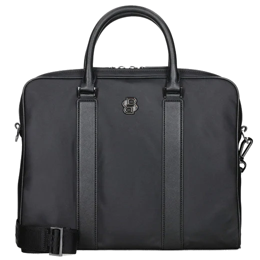BOSS 'B' Icon Slim Document Case in Black