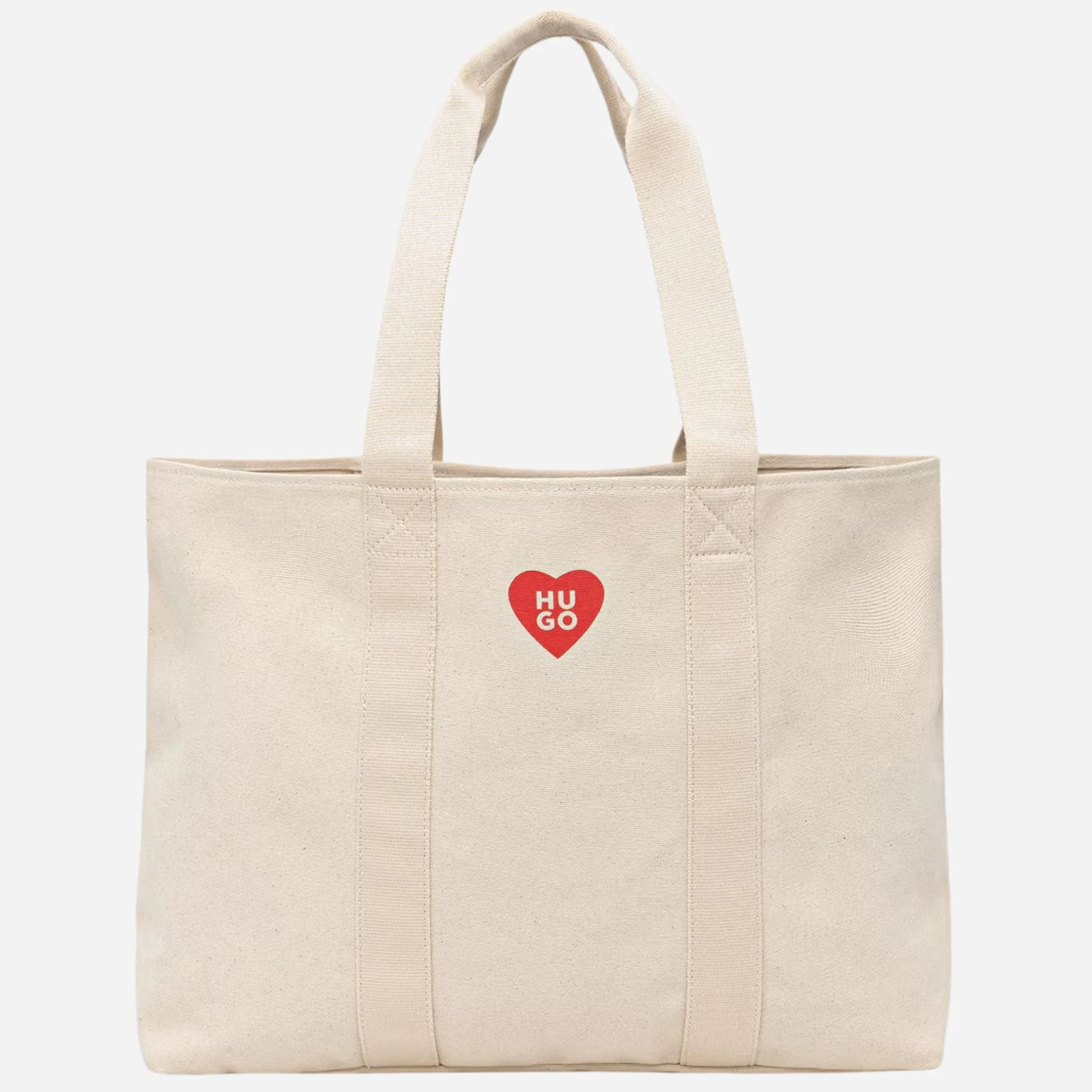 BOSS Becky Beige Tote with Hugo Heart Logo
