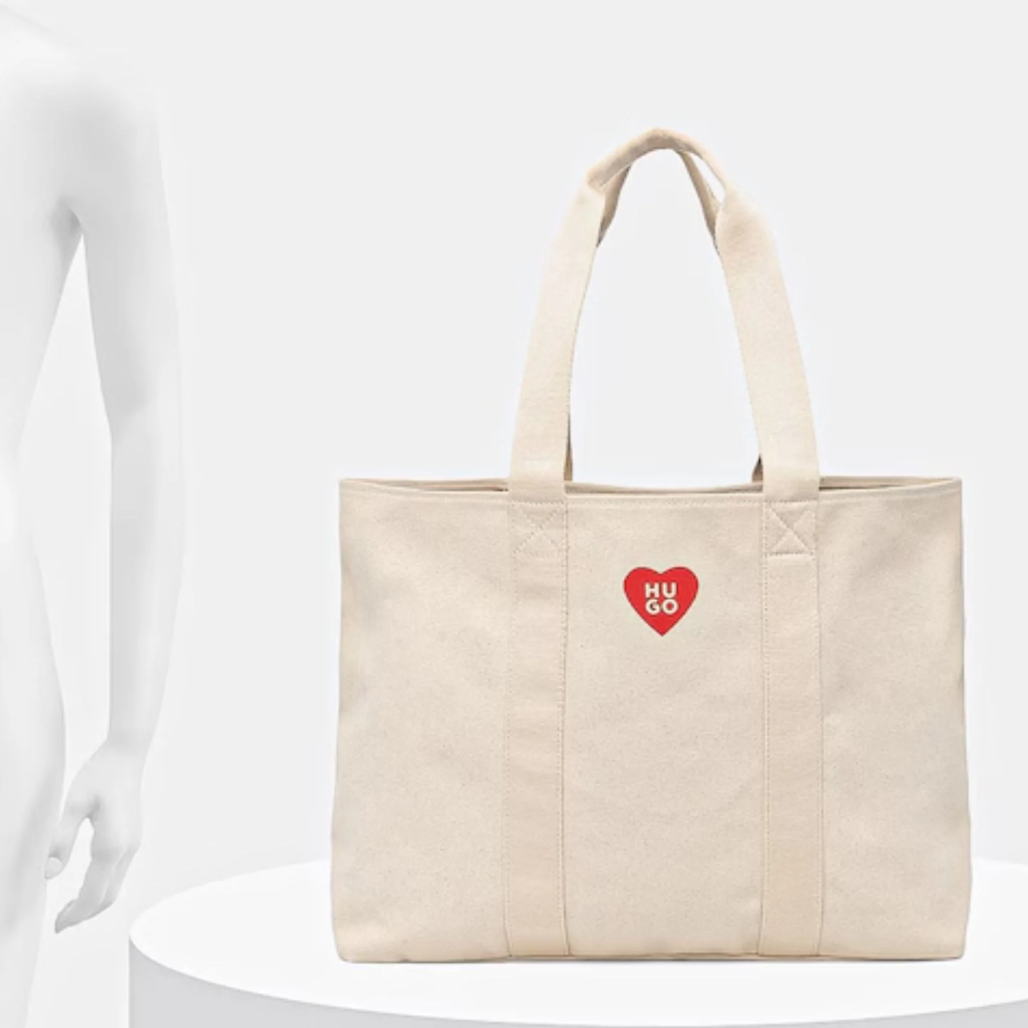 BOSS Becky Beige Tote with Hugo Heart Logo - Image 6