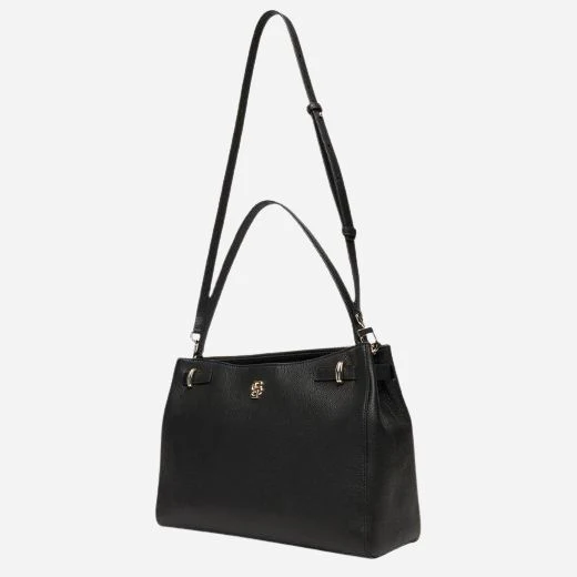 BOSS Beyond Black Grained Leather Tote Bag with Double 'B' Monogram - Image 4