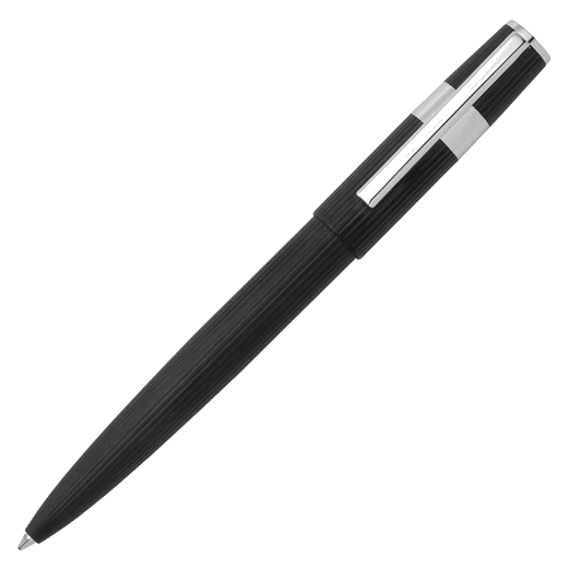 BOSS Black & Chrome Gear Pinstripe Ballpoint Pen