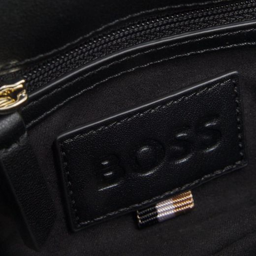 BOSS Black Faux Leather Quilted Shoulder Bag with Double B Monogram - Image 4
