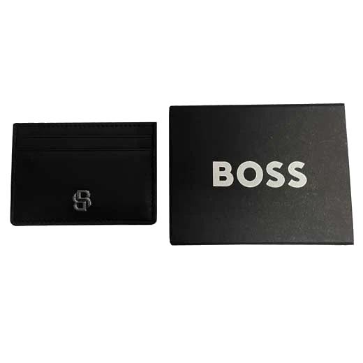 BOSS Black Leather 'B' Icon 4CC Card Holder - Image 3