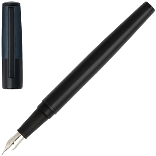 BOSS Black & Navy Gear Minimal Ballpoint & Fountain Pen Set - Image 3