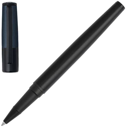 BOSS Black & Navy Gear Minimal Rollerball Pen