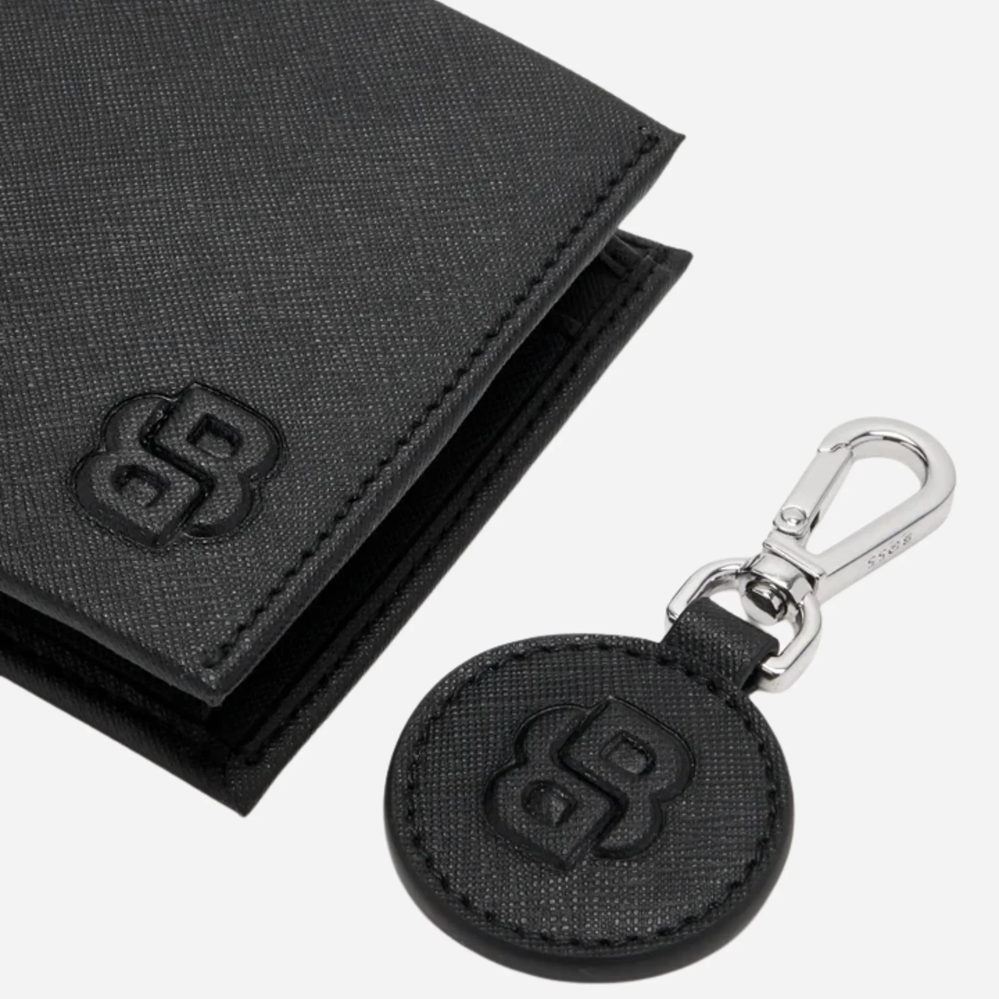 BOSS Black Wallet and Keyring Gift Set with Double "B" Monogram Logo - Image 4