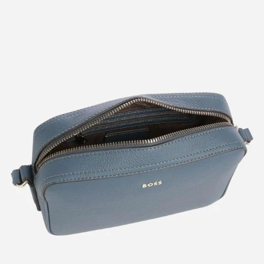 BOSS Blue-Grey Leather Lenah Cross Body Bag - Image 5