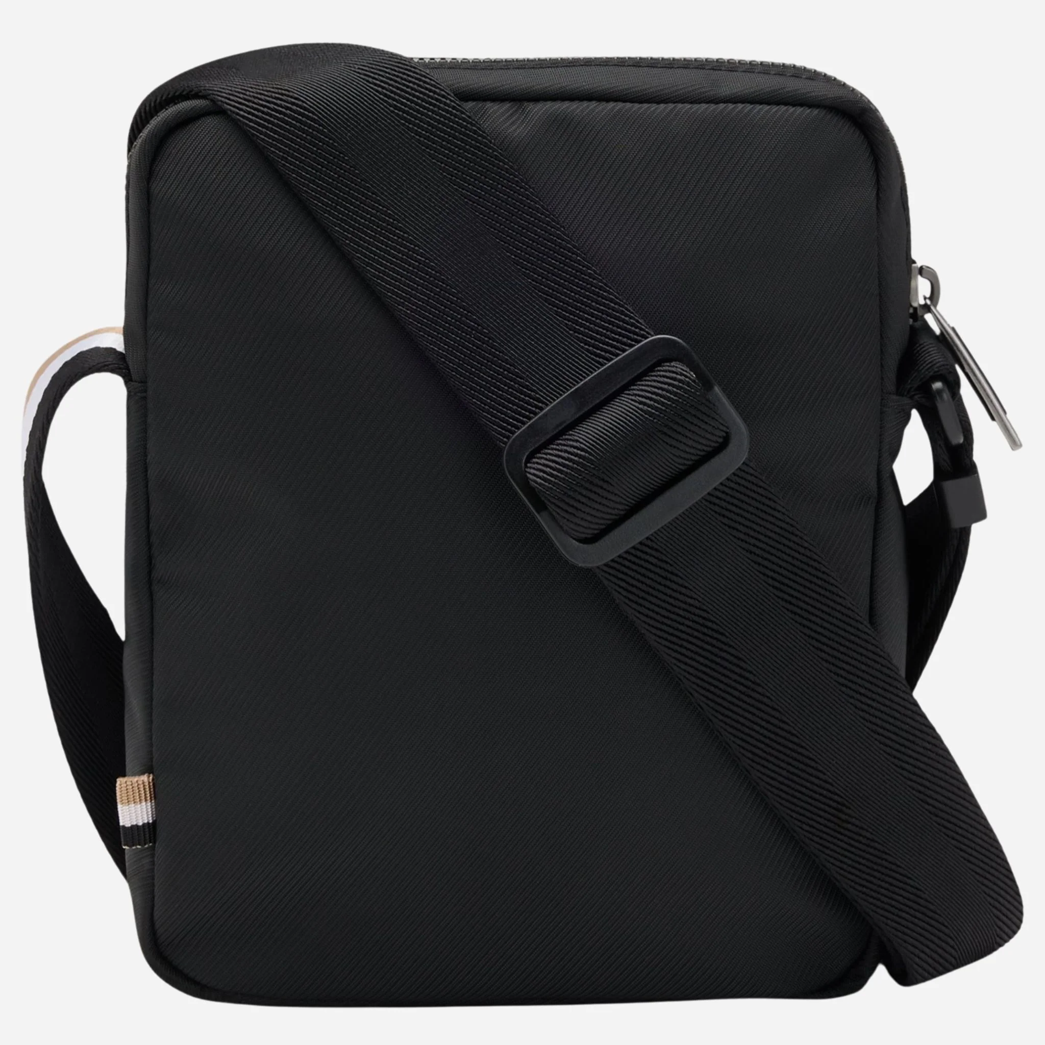 BOSS Catch 3.0 Black NS Zip Top Cross Body Bag with Raised White Logo - Image 2