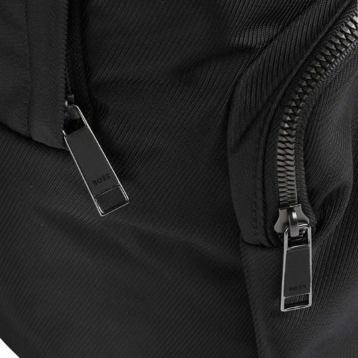 BOSS Catch 3.0 Black Polyester Backpack With Signature Stripe Trims - Image 3
