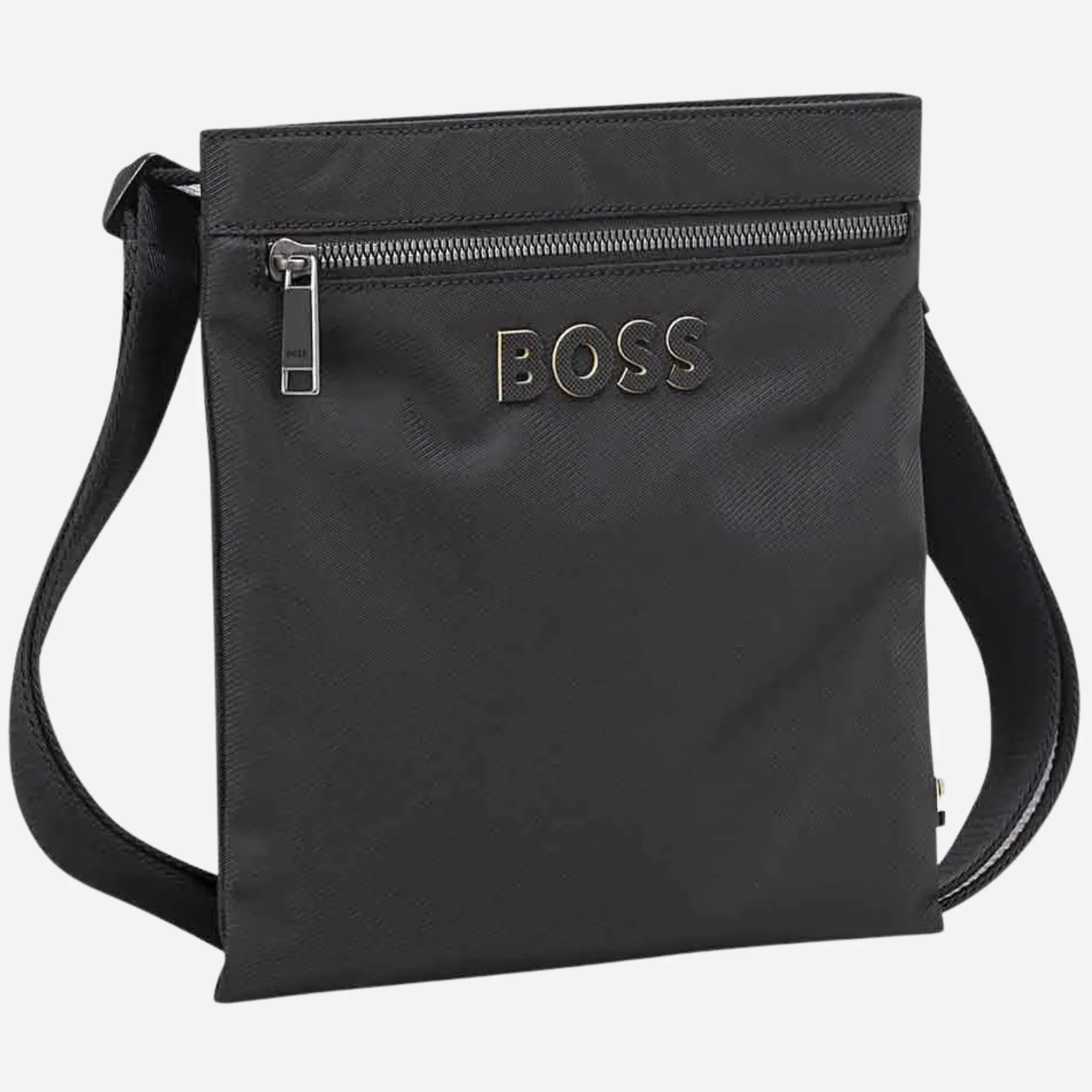 BOSS Catch 3.0 Black Zip Top Envelope Bag with Raised Black Logo