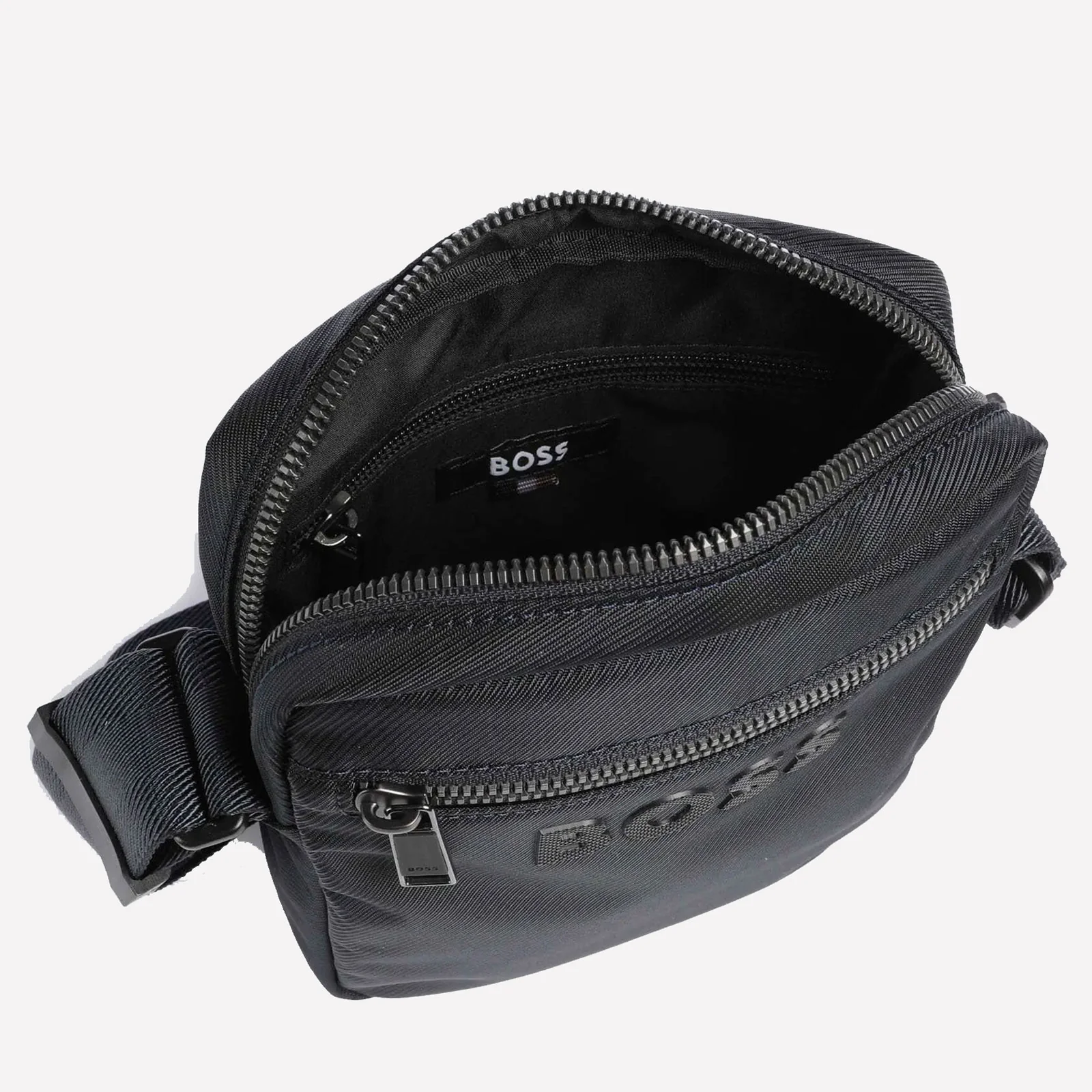 BOSS Catch 3.0 Navy Blue NS Zip Top Cross Body Bag - Image 3