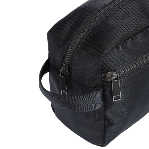 BOSS Catch 3.0 Navy Blue Washbag with Signature Stripes - Image 3