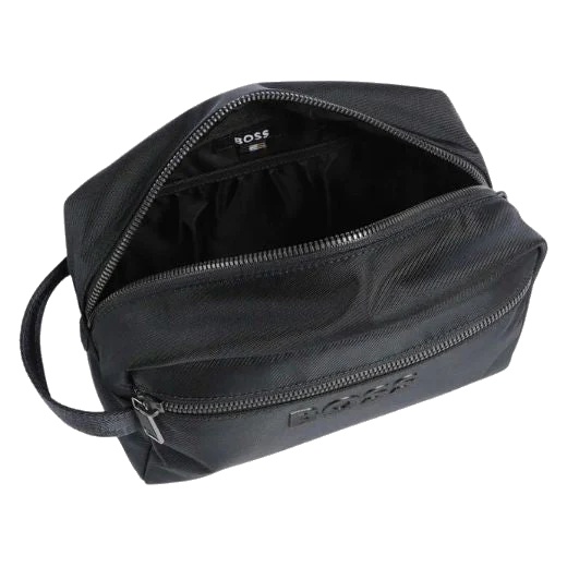 BOSS Catch 3.0 Navy Blue Washbag with Signature Stripes - Image 5
