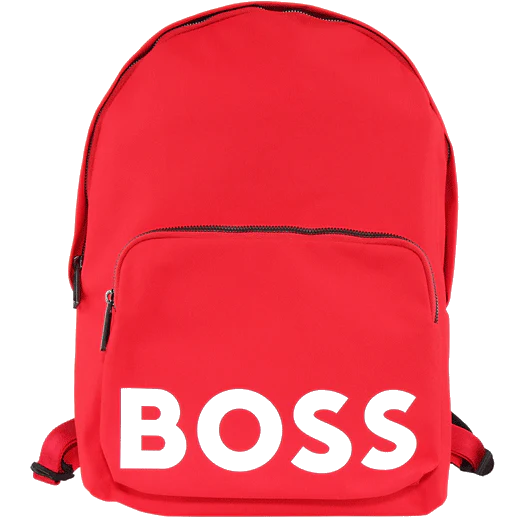 BOSS Catch Zip-Up Backpack In Red With Logo