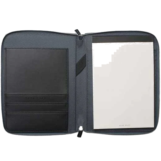 BOSS Chrome Gear Ballpoint Pen & Keystone Grey A5 Conference Folder Set - Image 4