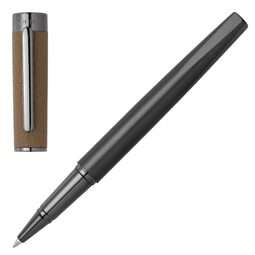 BOSS Corium Chrome Rollerball Pen Camel