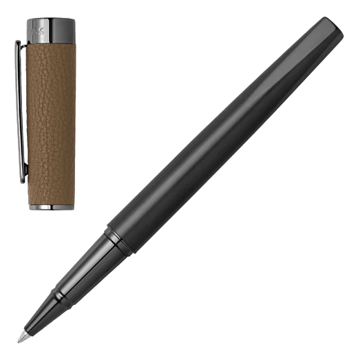BOSS Corium Chrome Rollerball Pen Camel - Image 2