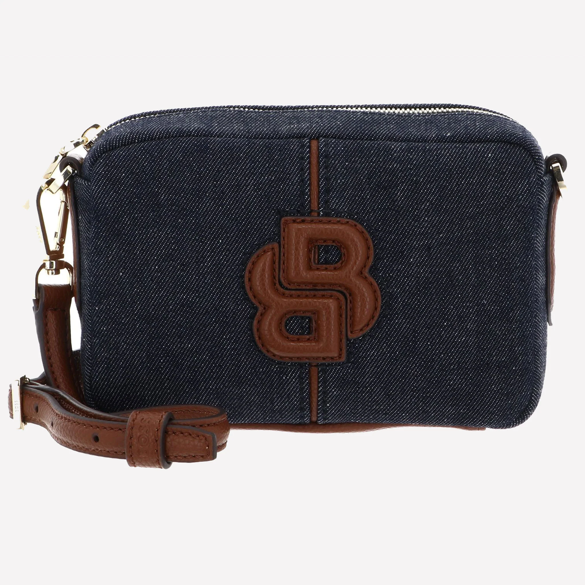 BOSS Cotton Anett Navy Cross Body Bag with Double ‘B’ Monogram