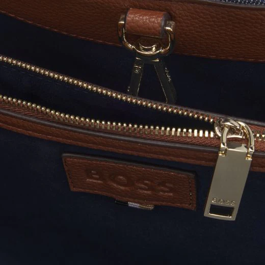 BOSS Cotton-Denim Anett Tote Bag with Double 'B' Monogram - Image 4