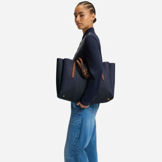 BOSS Cotton-Denim Anett Tote Bag with Double 'B' Monogram - Image 7