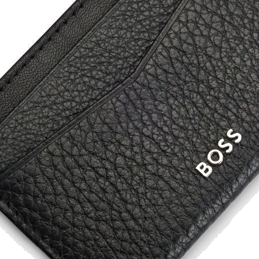 BOSS Crosstown 4CC Grained Black Leather Card Holder - Image 2