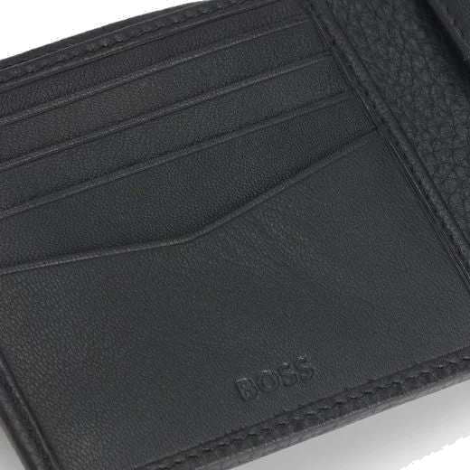 BOSS Crosstown 8CC Black Grained Leather Bifold Wallet - Image 2