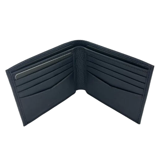 BOSS Crosstown 8CC Navy Grained Leather Bifold Wallet - Image 3