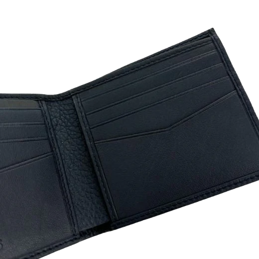 BOSS Crosstown 8CC Navy Grained Leather Bifold Wallet - Image 4