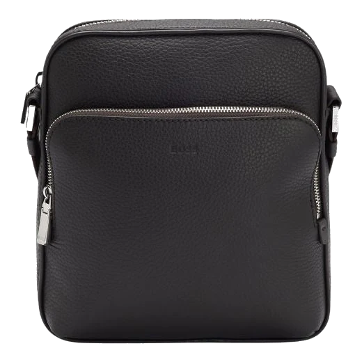 BOSS Crosstown Brown Grained Leather Reporter Bag