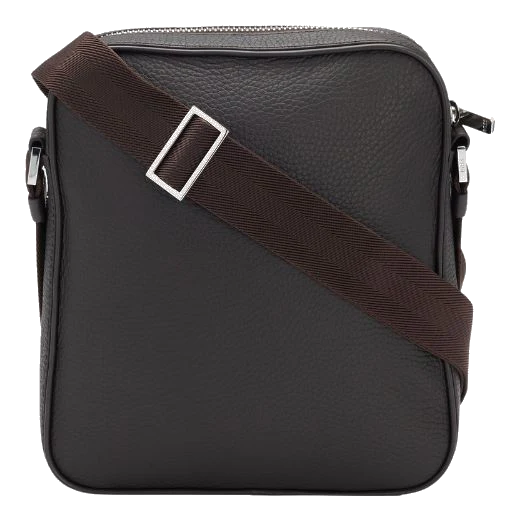 BOSS Crosstown Brown Grained Leather Reporter Bag - Image 2