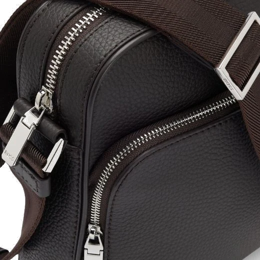 BOSS Crosstown Brown Grained Leather Reporter Bag - Image 5