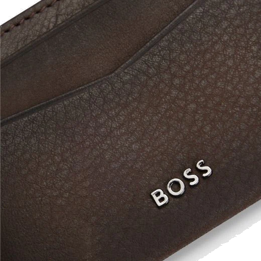 BOSS Crosstown Brown Suede 4CC Card Holder - Image 3