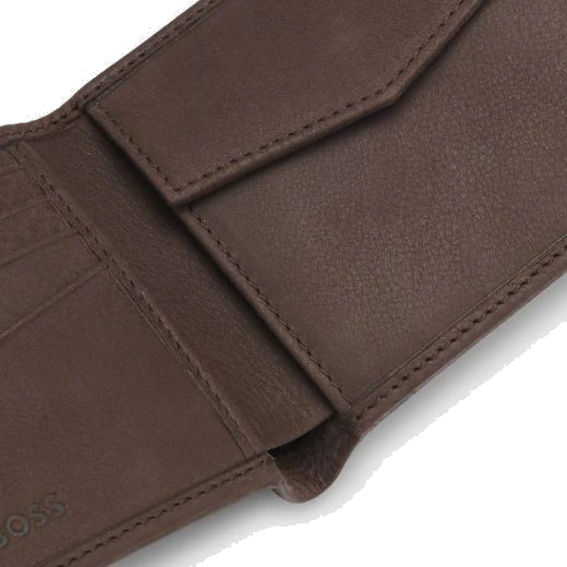 BOSS Crosstown Bovine Leather Brown 4CC Coin Wallet - Image 3