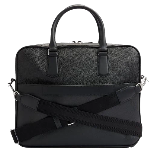 BOSS Crosstown Italian Leather Black Document Case - Image 2